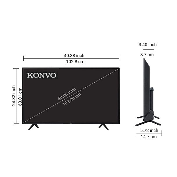 KONVO QLED TV 40″ G3X 2026 Smart Google TV