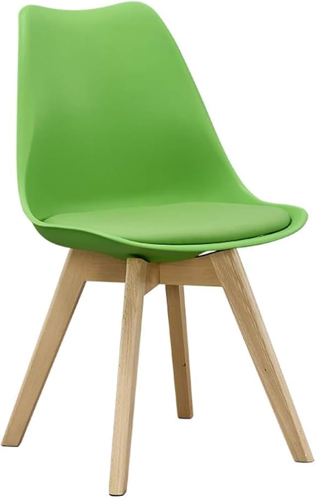 Modern Mid-Century Dining Chair with Wooden Legs – Green (42 × 49 × 81 cm)