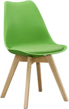 Modern Mid-Century Dining Chair with Wooden Legs – Green (42 × 49 × 81 cm)