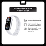 Xiaomi Smart Band 9 Global Version (2024) 1.62" Amoled Display | 233 mAh Battery | up to 21 Days of Battery Life | Over 150 Workout Modes | BT 5.4 | 50M Water Resistant - Glacier Silver