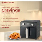 WestPoint Air Fry Food With little 8 Litter or NO oil Filter for Smoke, Non-Stick food basket and pot Easy to Clean 1700W - WF-4256