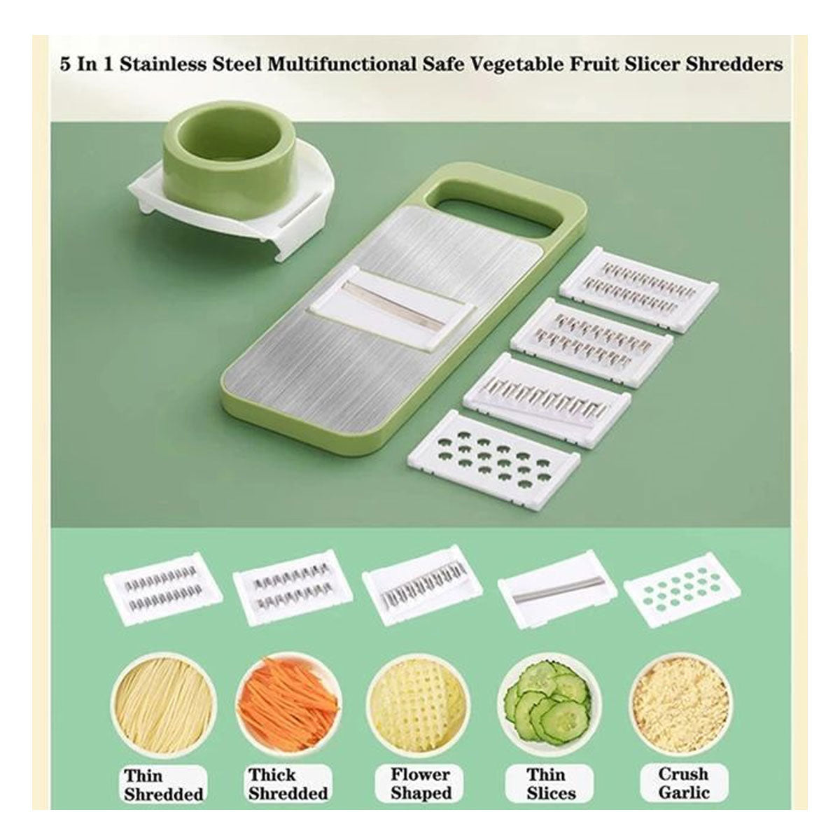 5in1 Vegetable slicer Stainless Steel