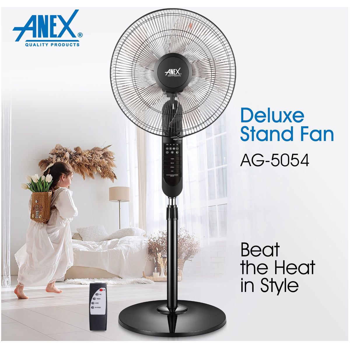 ANEX Deluxe Stand Fan AG-5054 - 16 Inch