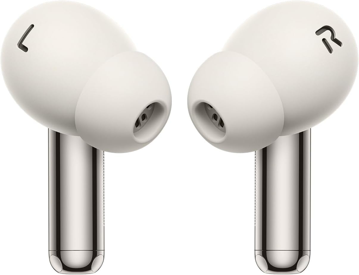 ONEPLUS Buds Pro 3 Wireless Earbuds, Dual Drivers in-Ear Buds, Dual DACs, Dynaudio EQs, Up to 50dB Adaptive Noise Cancellation, Up to 43Hrs Battery (Lunar Radiance)