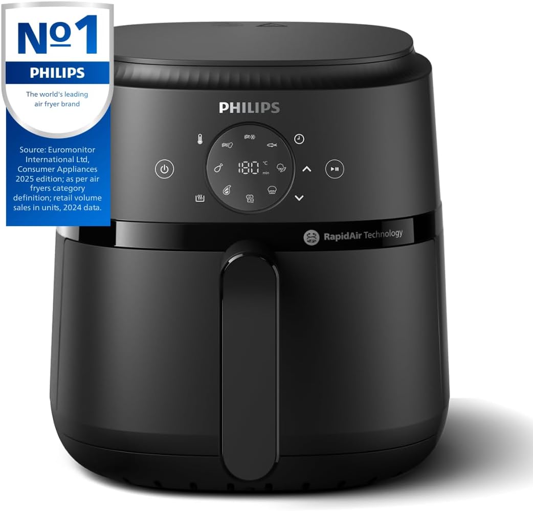 Philips Air Fryer 2000 Series NA229 4.2L – Healthy Frying with RapidAir Technology, 13 Cooking Programs, Touchscreen, Up to 90% Less Fat, Dishwasher Safe