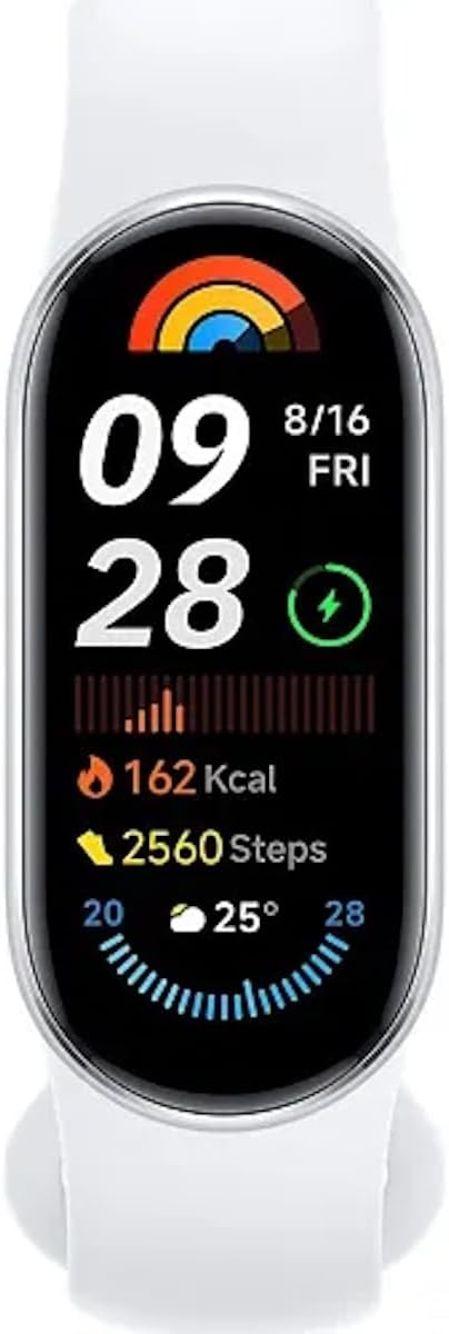 Xiaomi Smart Band 9 Global Version (2024) 1.62" Amoled Display | 233 mAh Battery | up to 21 Days of Battery Life | Over 150 Workout Modes | BT 5.4 | 50M Water Resistant - Glacier Silver
