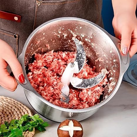 Professional Stainless Steel Electric Meat Grinder Kitchen ELectric Food Chopper Vegetable Cutter Food Processor Mincer Fruit Nuts Slicer With 3L Bowl
