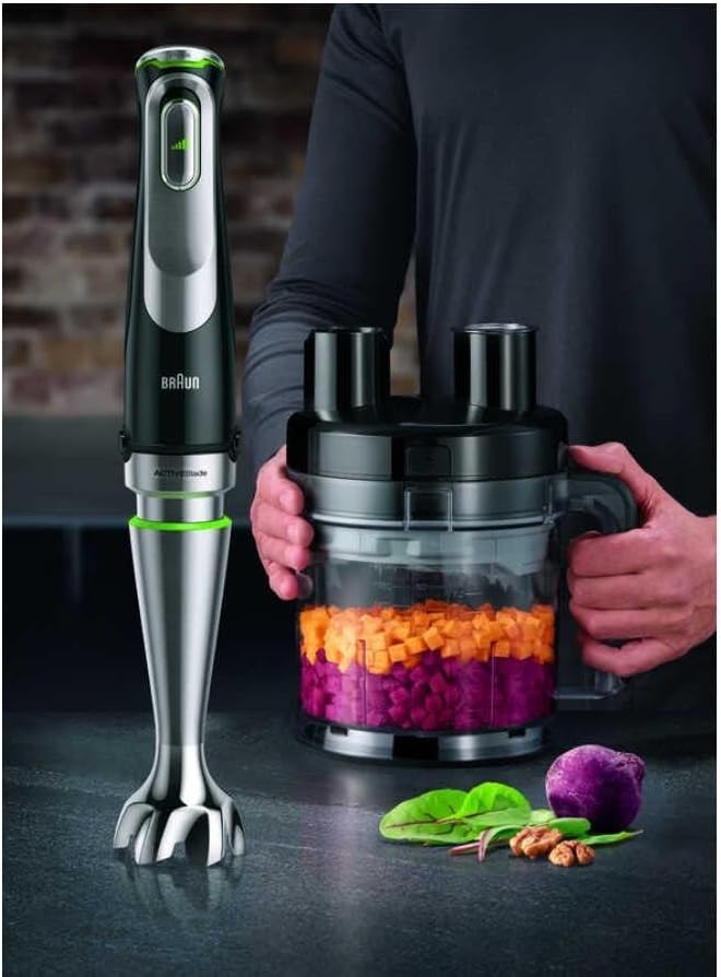Braun MultiQuick 9 Hand Blender Set, XL Food Processor 2L, Active PowerDrive Technology, 500ml Chopper, iMode Technology, 1200W, Ice Crush Knife, MQ 9195 XLI Black