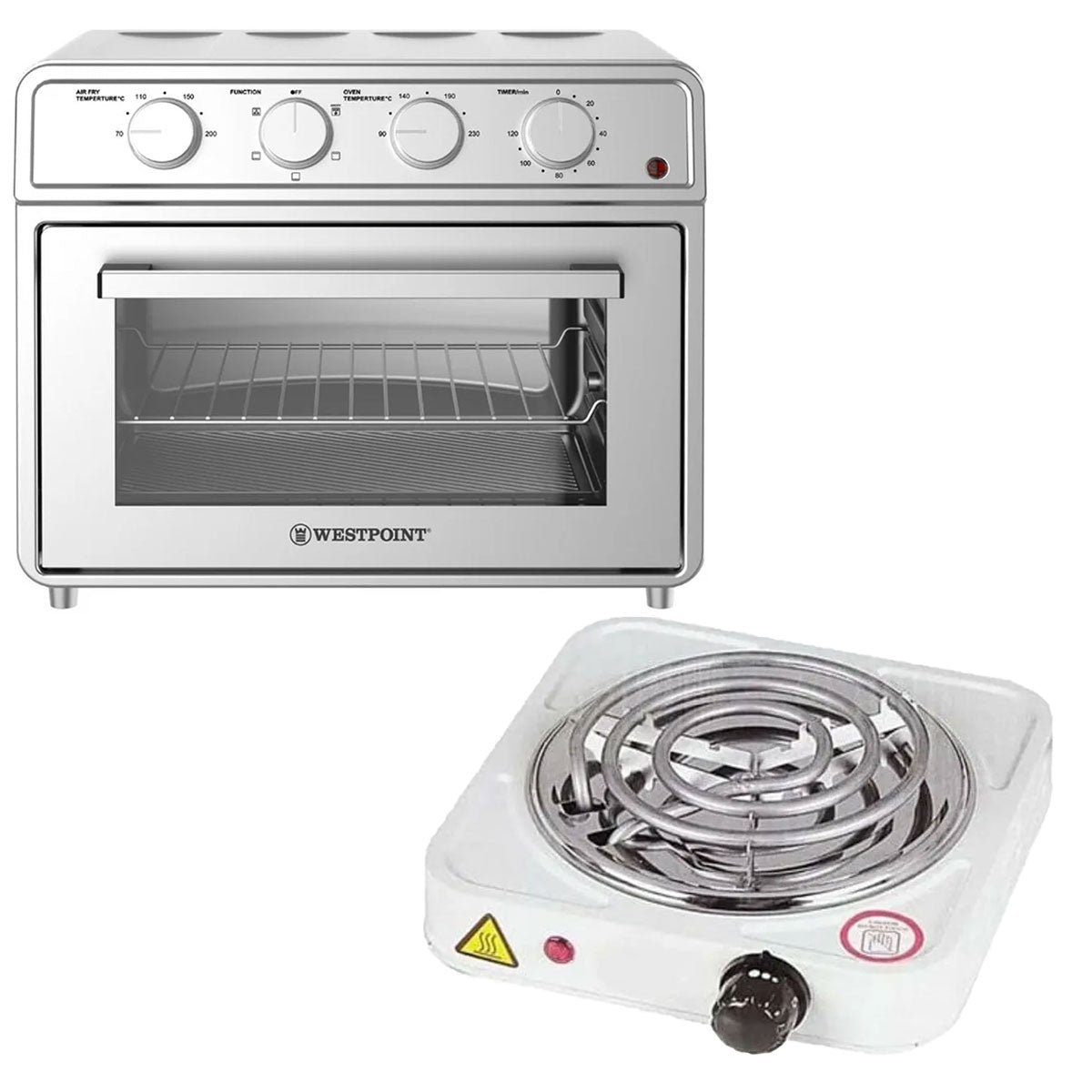 Westpoint Power Air Fryer Oven WF-5258 - 22 Litres + Electric Stove/Hot Plate