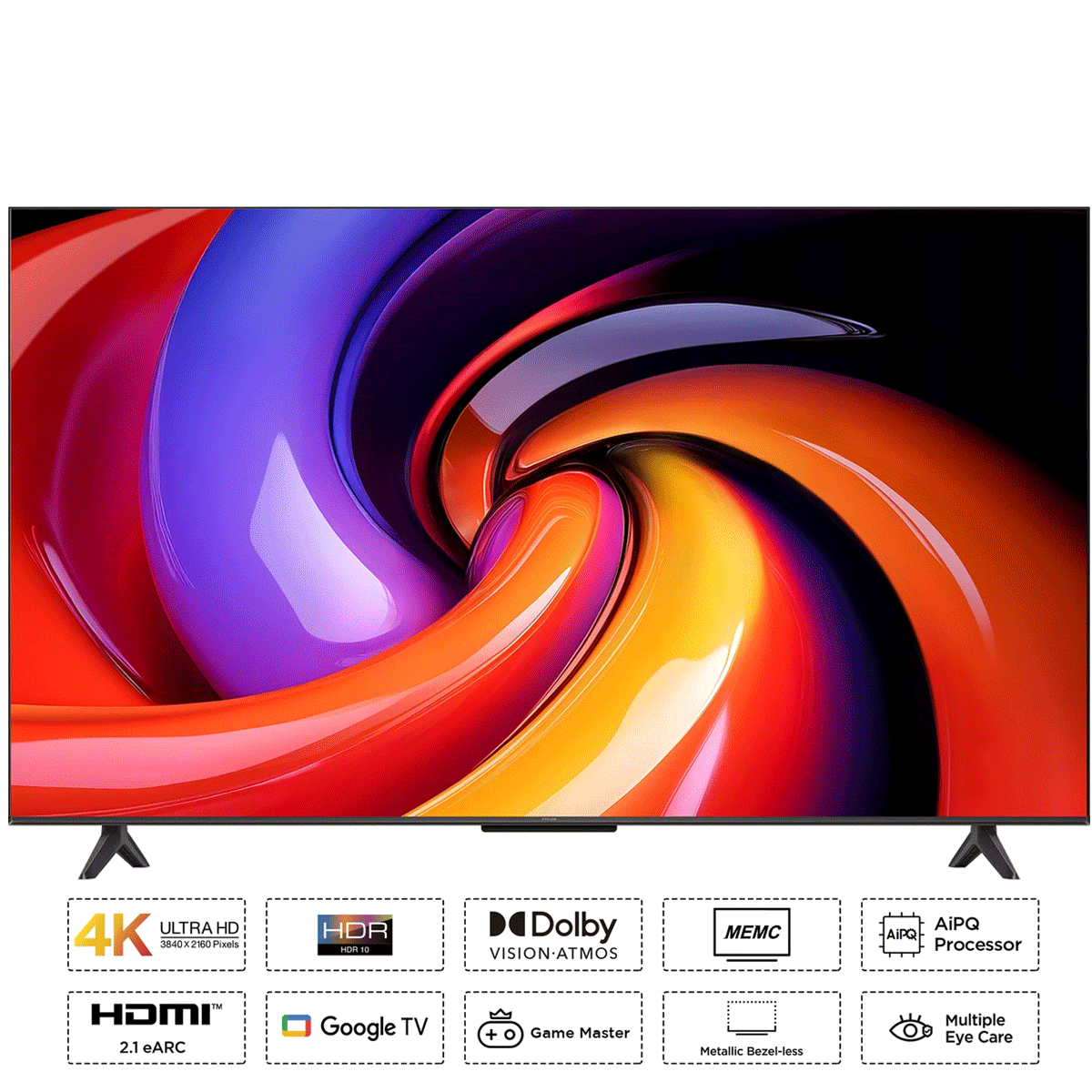 iFFALCON U65 138 cm (55 inch) Ultra HD (4K) LED Smart Google TV with MEMC | Dolby Vision-Atmos | HVA Panel & Metallic Bezel-Less 55U65