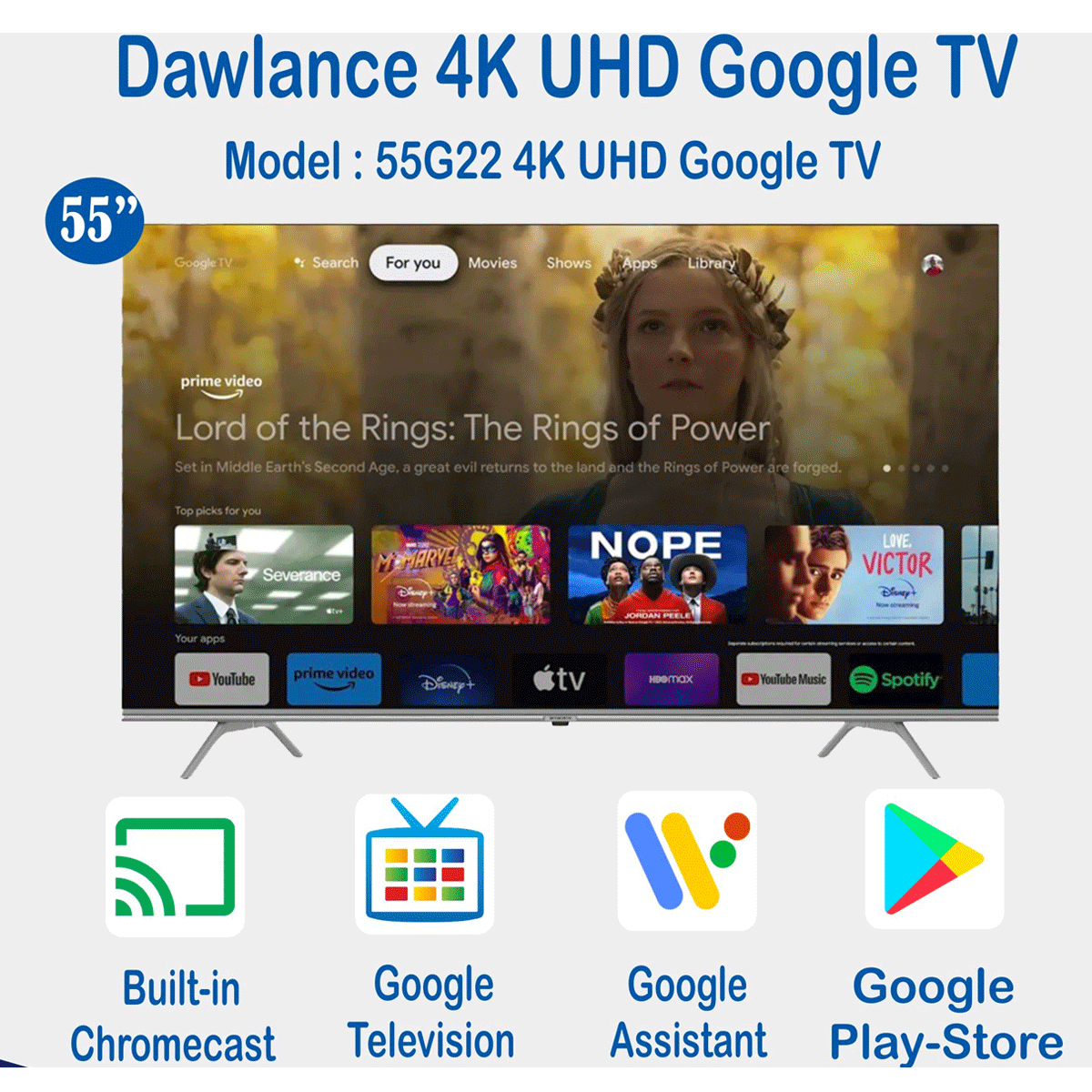 Dawlance Radiant Series Google TV 55" G22 4K UHD