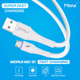 Morui Cable MC-01 Polo Data Cable With Flash,Turbo & VOOC Charging MICRO