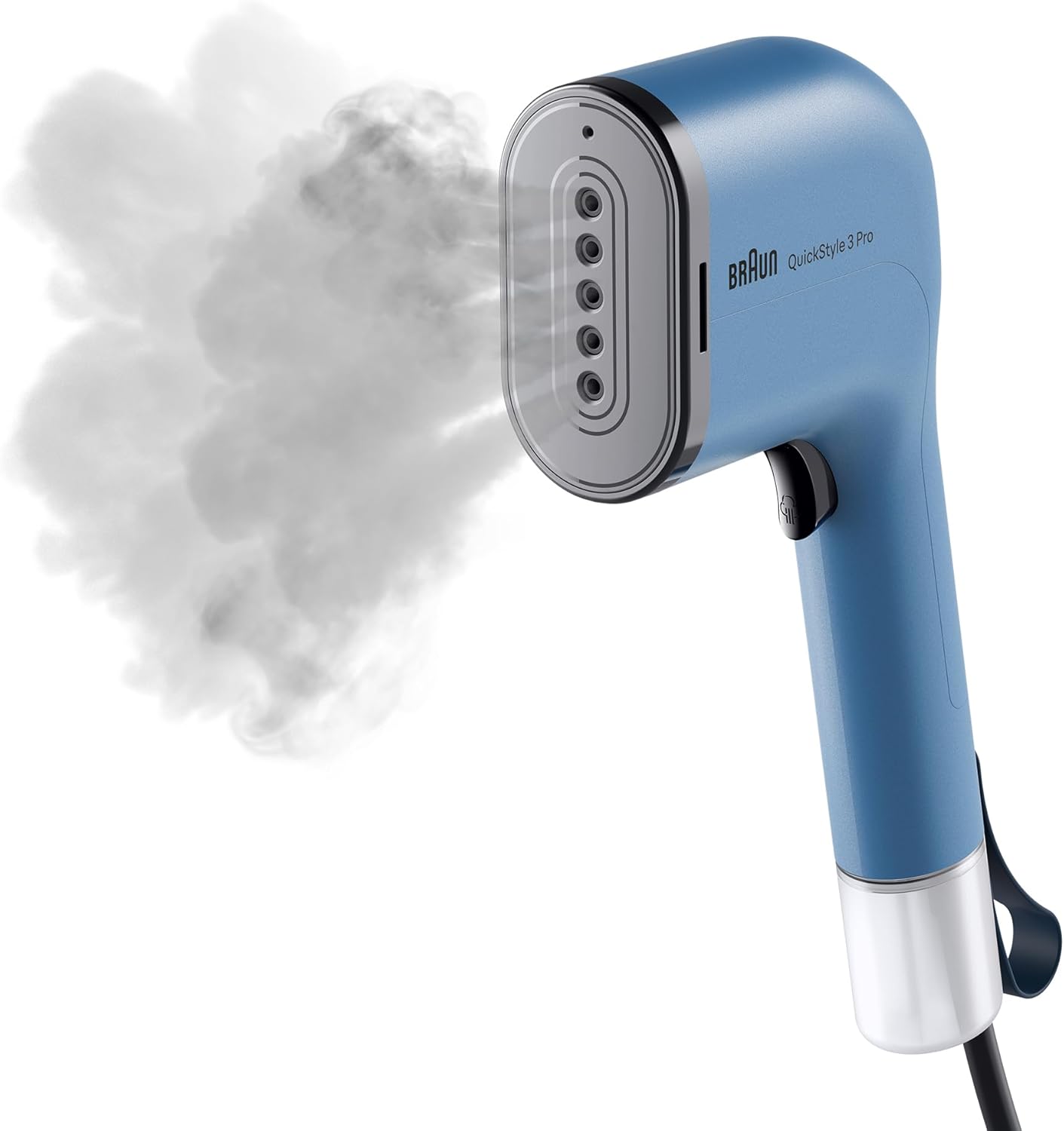 Braun QuickStyle 3 Pro Garment Steamer, Quick Heat-Up, Smart iCare Technology, Handheld Garment Steamer, Vertical Ironing, Capacity 70ml + 120ml, 1100 Watts - GS 3024