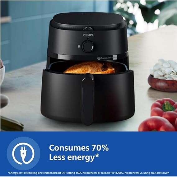 PHILIPS Air Fryer NA120/00, uses up to 90% less fat, 1500W, 4.2 Liter, with Rapid Air Technology