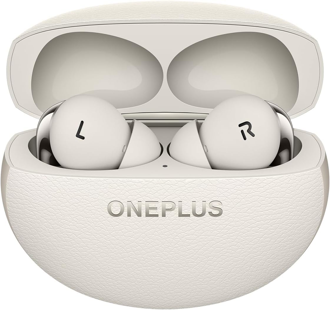 ONEPLUS Buds Pro 3 Wireless Earbuds, Dual Drivers in-Ear Buds, Dual DACs, Dynaudio EQs, Up to 50dB Adaptive Noise Cancellation, Up to 43Hrs Battery (Lunar Radiance)
