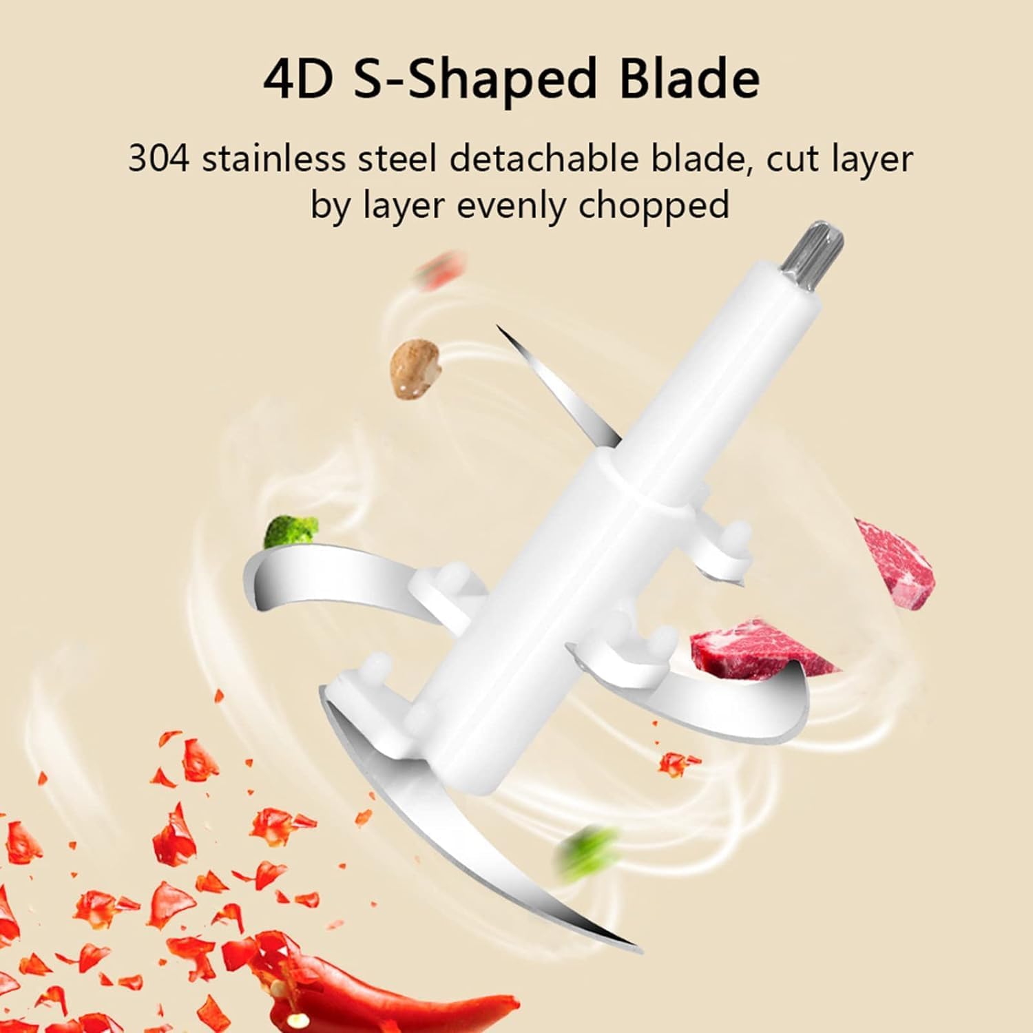 Professional Stainless Steel Electric Meat Grinder Kitchen ELectric Food Chopper Vegetable Cutter Food Processor Mincer Fruit Nuts Slicer With 3L Bowl