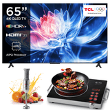 TCL 65T6C QLED TV 65 Inches Model 2025 + SG Professional Infrared Cooker 8019 + SG Hand Blender
