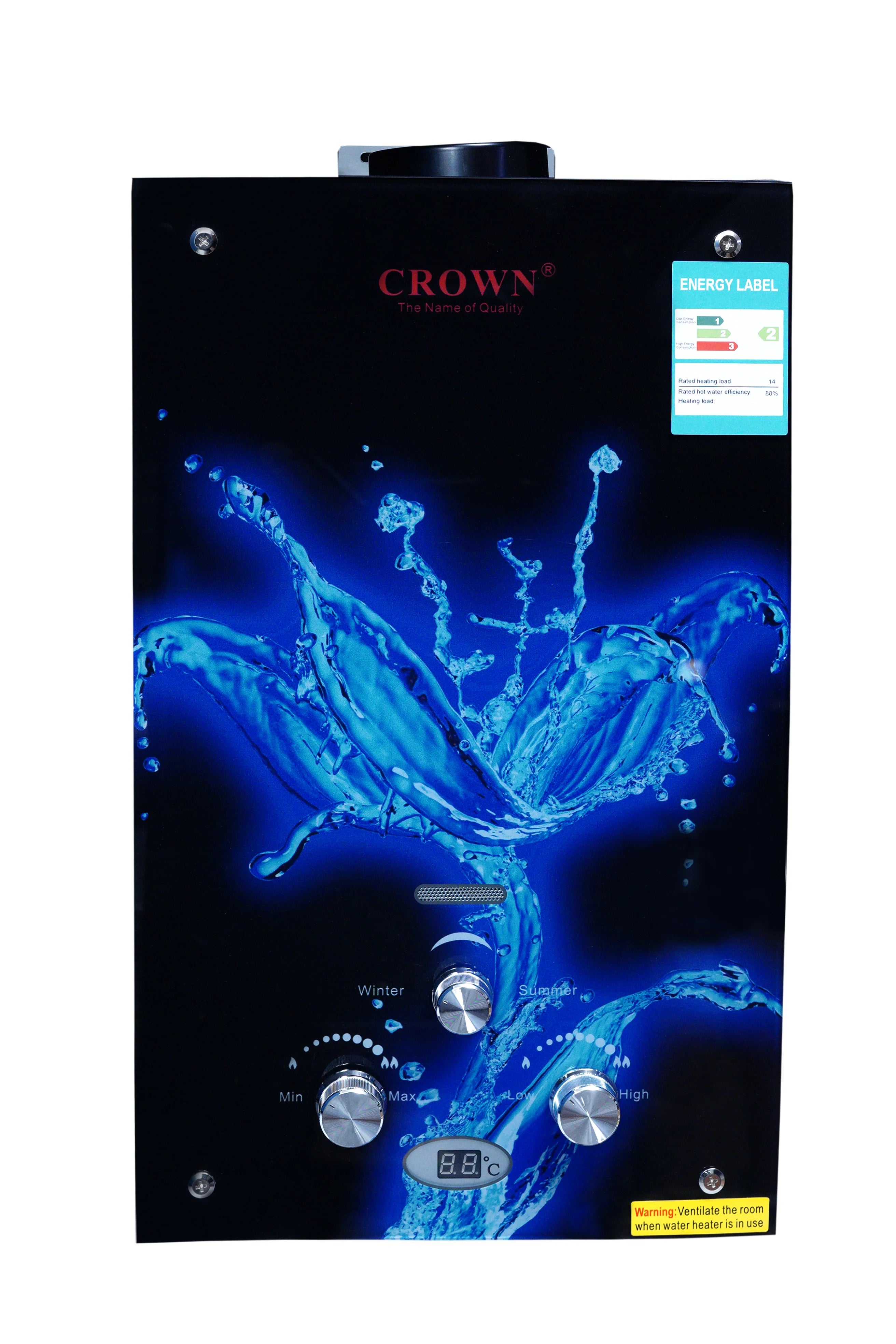 Crown Instant Geyser IG-8B-7L – 7 Litre Imported Water Heater with Digital Display