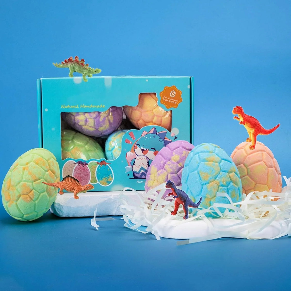 Dinosaur Surprise Bath Bomb Gift Set – 12 Pieces Colorful Fizzing Bath Bombs with Surprise Toy Inside (ITEM NO KL-9006)