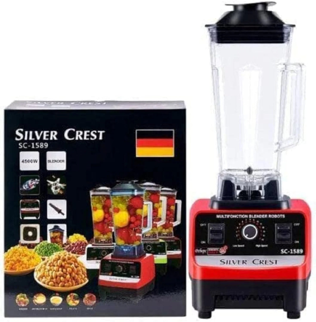 Silver Crest Commercial Heavy Duty Blender 2 Liters jug and 700 ML Grinder Powerfull Motor