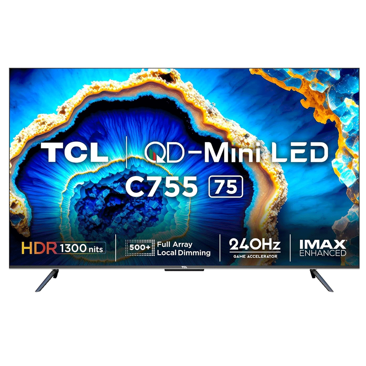 TCL 189 cm (75 inches) 4K Ultra HD Smart QD-Mini LED Google TV 75C755 (Black)