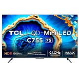 TCL 189 cm (75 inches) 4K Ultra HD Smart QD-Mini LED Google TV 75C755 (Black)