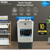 Haier - 8kg Washing Machine Single Tub Washer Semi Automatic HWM 80-1217E (Virgin Plastic + Compact Design + Wide Voltage Range)