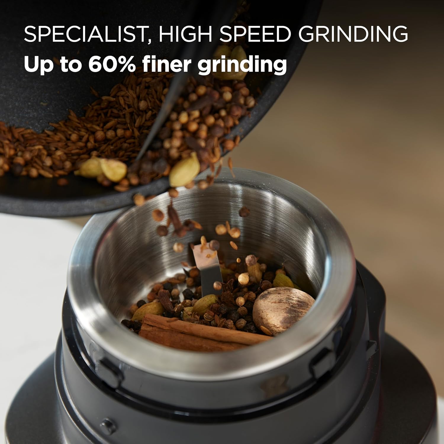 Kenwood Duo Prep CHP80.000BK, Food Chopper and Grinder 2-in-1 with Serrated Quadblades, High Speed Compact Grinder, Non Slip Base, Dishwasher Safe, 800W