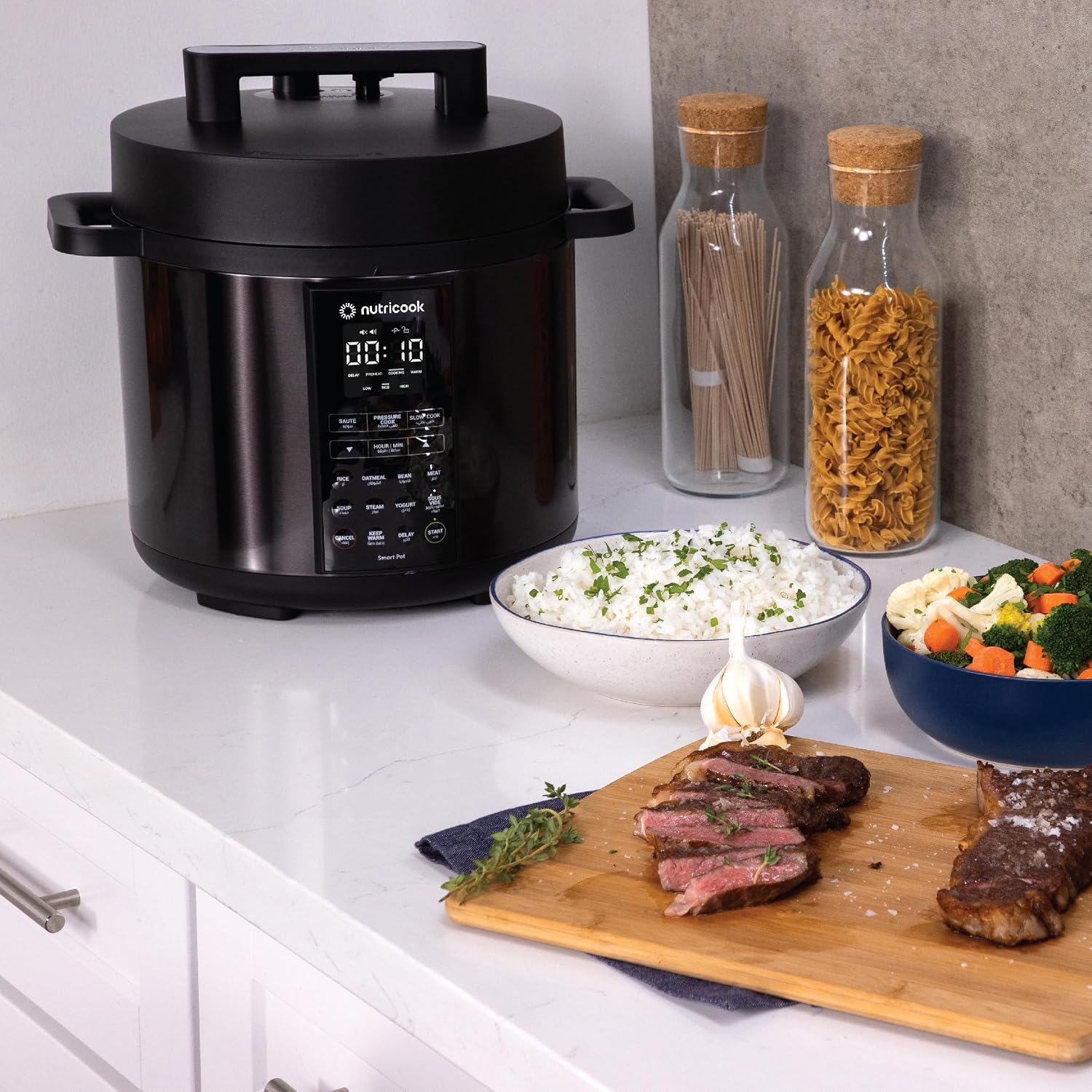 Nutricook Smart Pot 2 8 Liters 9 In 1 Electric Pressure Cooker, Steamer, Sauté Pot, Yogurt Maker & More, 12 Programs With New Lid