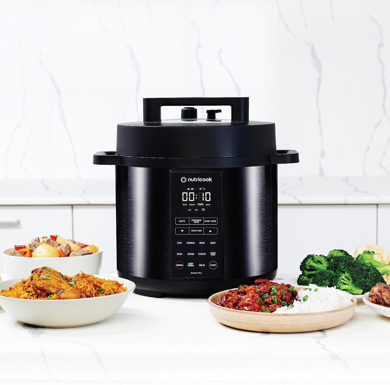 Nutricook Smart Pot 2 8 Liters 9 In 1 Electric Pressure Cooker, Steamer, Sauté Pot, Yogurt Maker & More, 12 Programs With New Lid