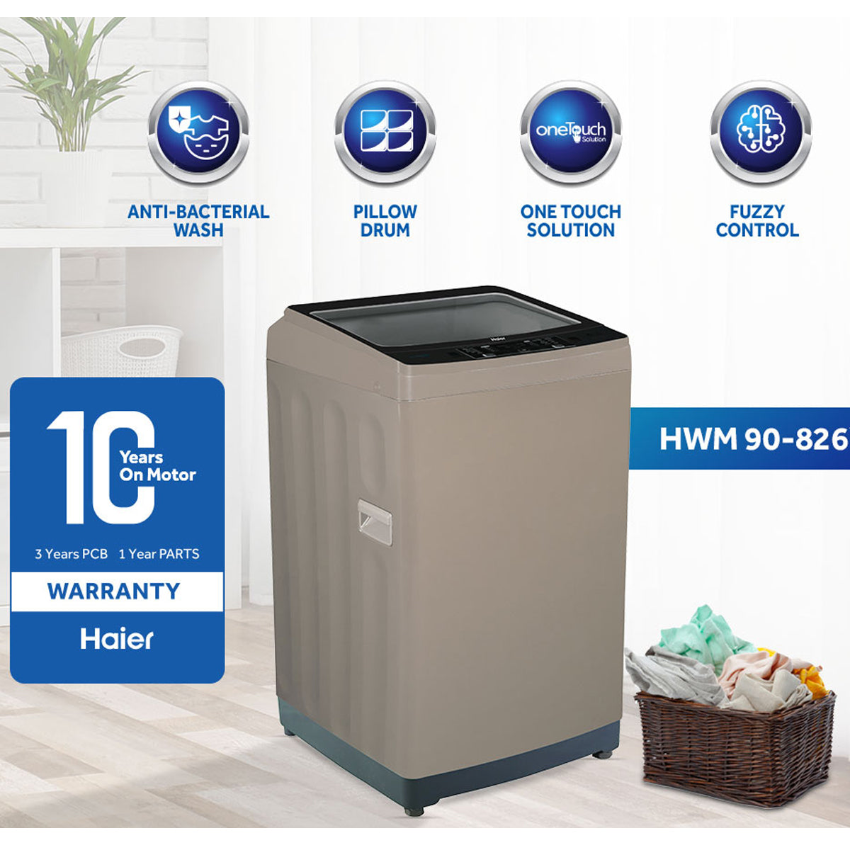 Haier 90-826E Haier 9 kg Fully Auto Washing Machine