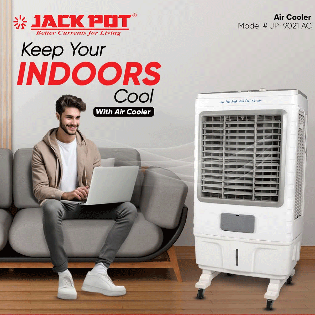 Jackpot Air Cooler JP-9021 AC/DC Model (Multicolor)