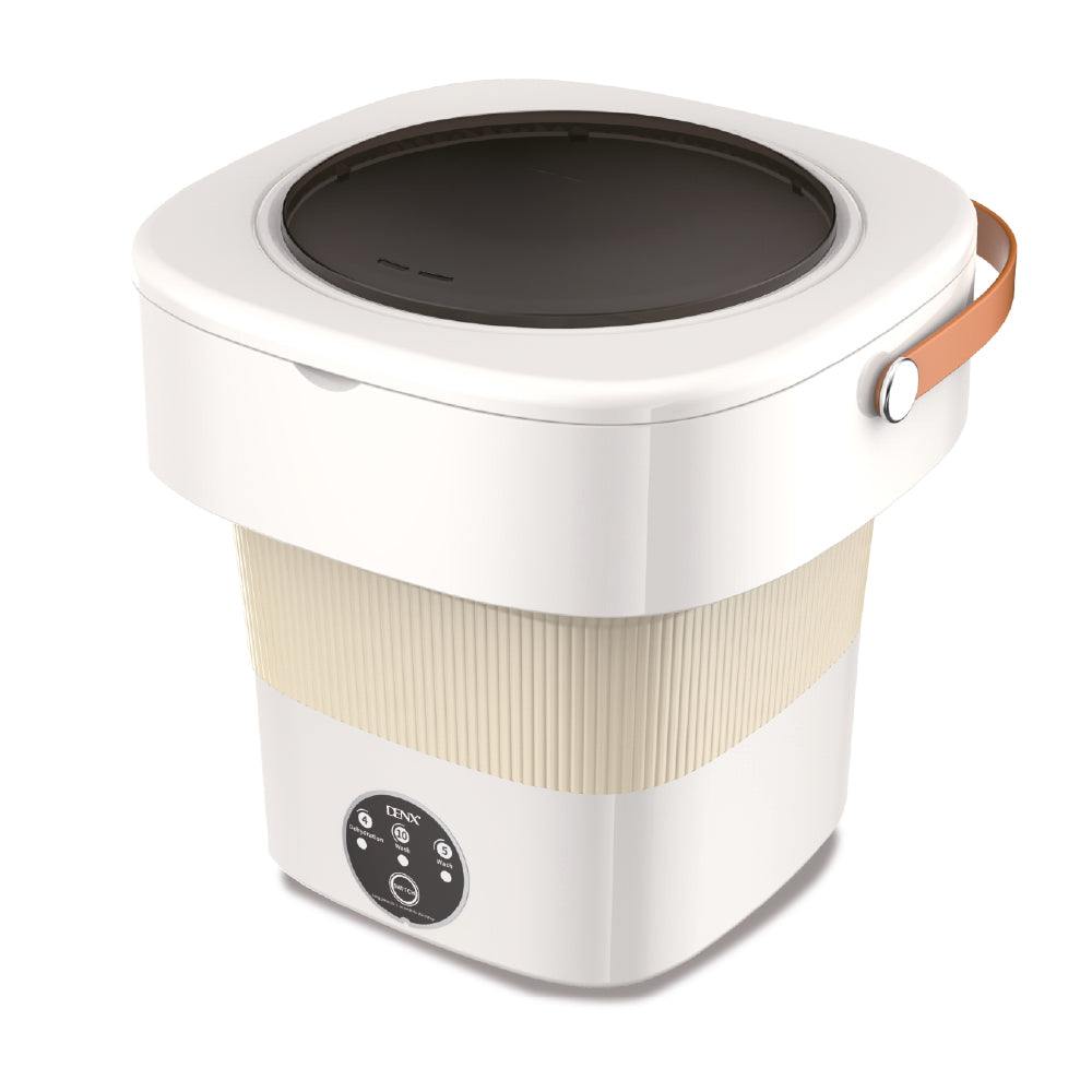 DENX---DX3423 Foldable Mini Washing Machine 11L Capacity, 40W Lightweight Washer with 12V Adapter, Compact Laundry Machine