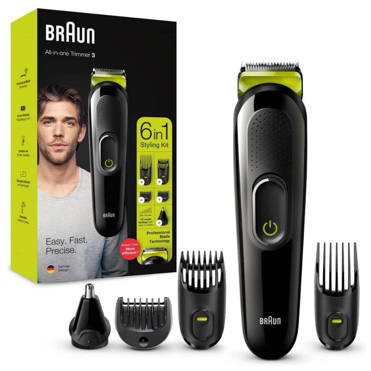 BRAUN ALL IN ONE BEARD & HAIR TRIMMER 6 IN 1 Model MGK3225