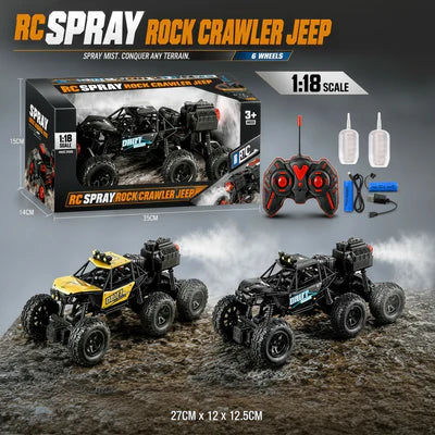 RC Spray Rock Crawler Jeep – 6 Wheels Rechargeable Remote Control Off-Road Truck item no 299B