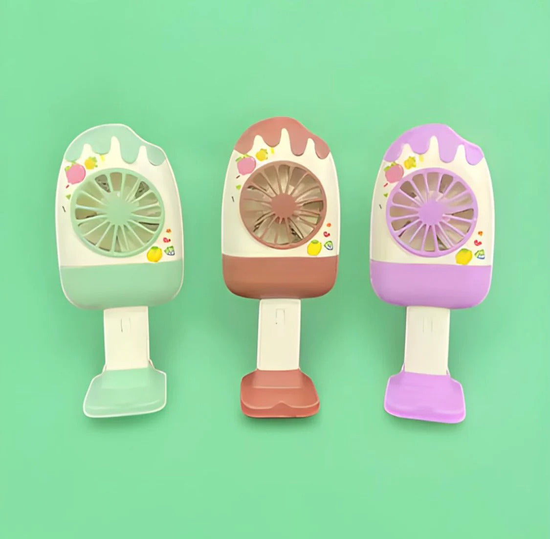 Rechargeable Mini Popsicle Ice Cream Fan With Stand
