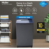 Haier HWM 100-1269S6 10 kg Fully Automatic Top Loading Washing Machine Pillow Drum Quick Wash Dual Lint Filters
