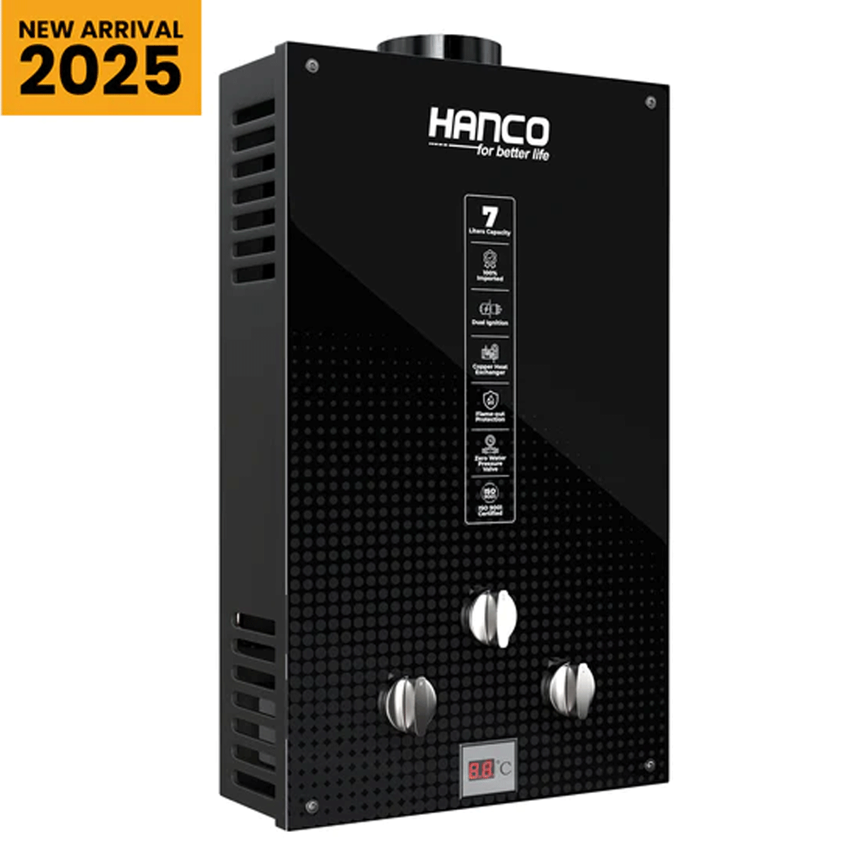 Hanco 7 Liters Instant Water Heater - Model 7G2 Dual Ignition - Gas Geyser