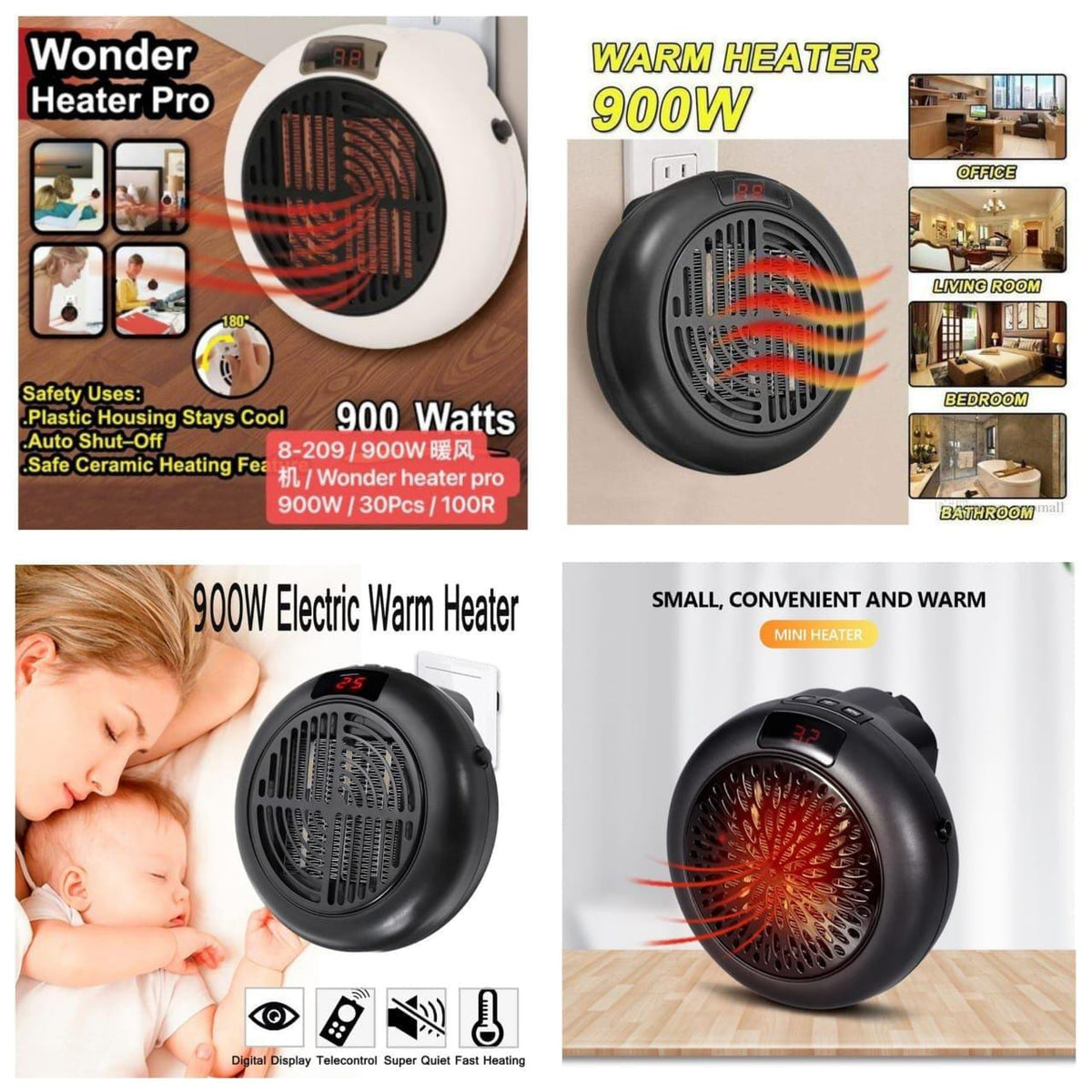 Portable Heater 900W Wonder Pro Warm Radiator Portable Home Machine Fast and Simple Heat Instantly