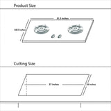 Hanco Regular Hob Stainless Steel Body Model 784 3 Burner, 800 mm, Steel, Heavy D Shape Grill, 3 Big Brass Burner.