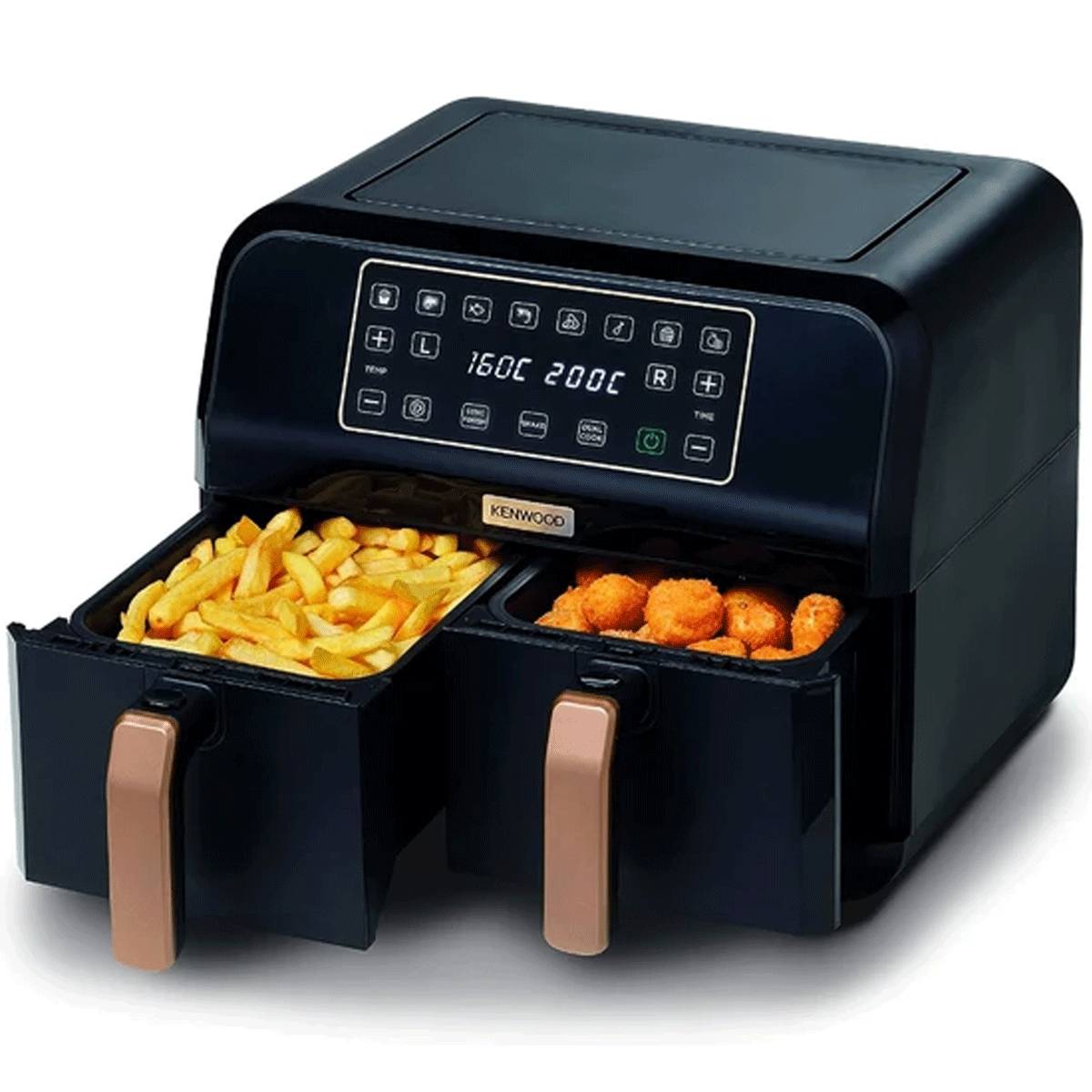KENWOOD Digital Twin Air Fryer HFP70.000BK - 8 Liters (4L + 4L) Capacity