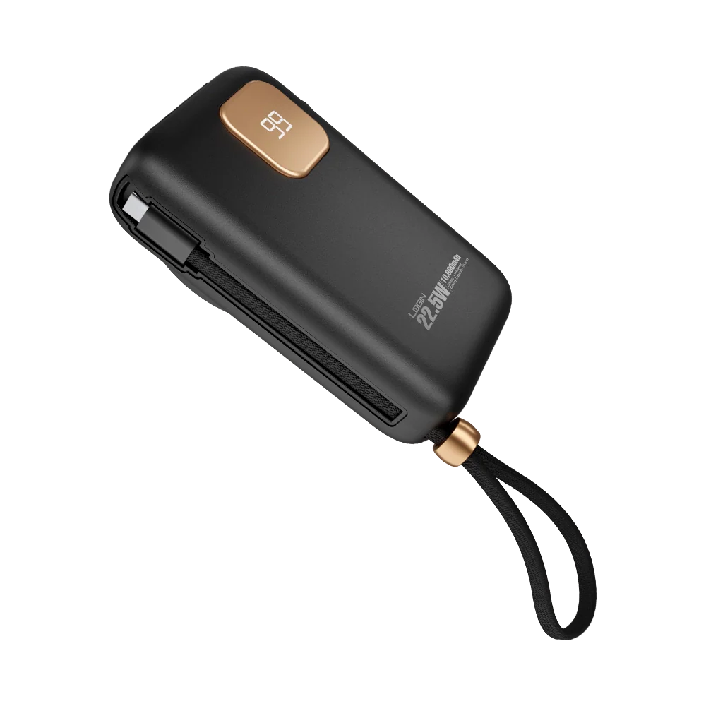 Login L-711 Magcore | 10000mAh 22.5W | 15W Magsafe | Attached PD Cable - Black