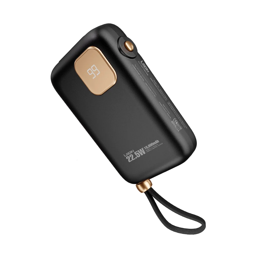 Login L-711 Magcore | 10000mAh 22.5W | 15W Magsafe | Attached PD Cable - Black