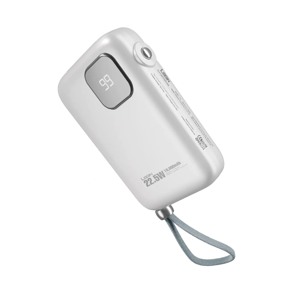 Login L-711 Magcore | 10000mAh 22.5W | 15W Magsafe | Attached PD Cable - White