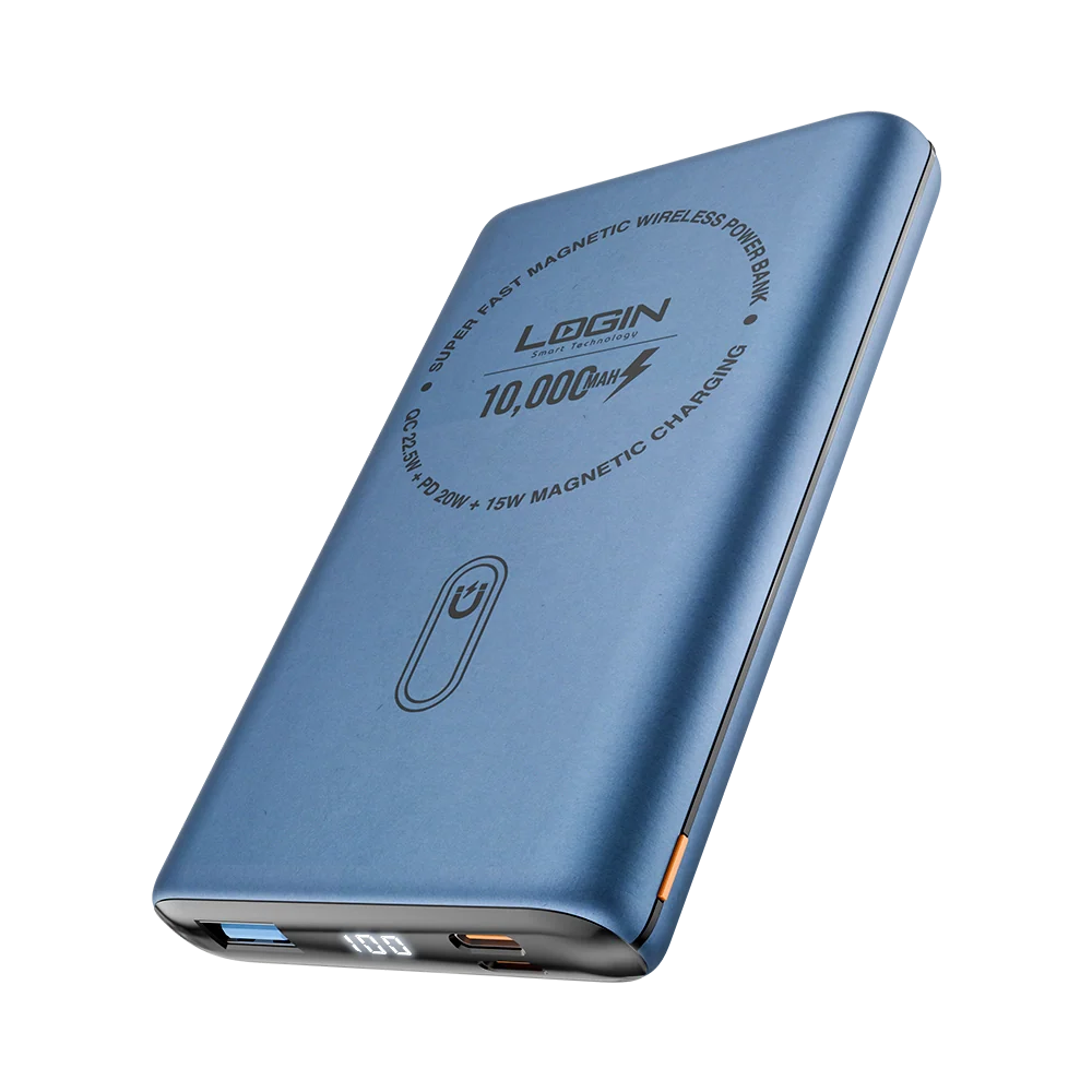 Login L-712 Magna | 10000mAh 22.5W | 15W Magsafe | Digital Display - Darkblue