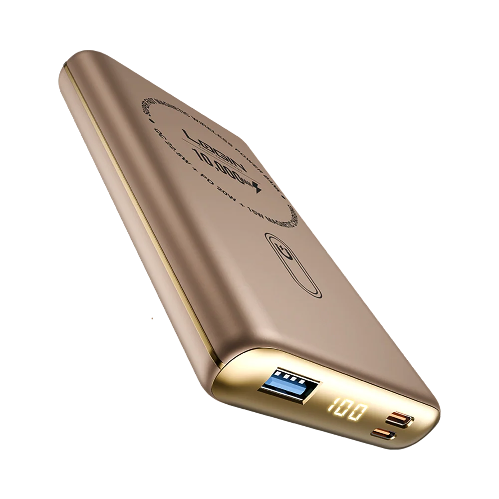 Login L-712 Magna | 10000mAh 22.5W | 15W Magsafe | Digital Display - Gold