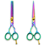 Personal Barber Kit with Multicolored 6 Inch Razor Scissors