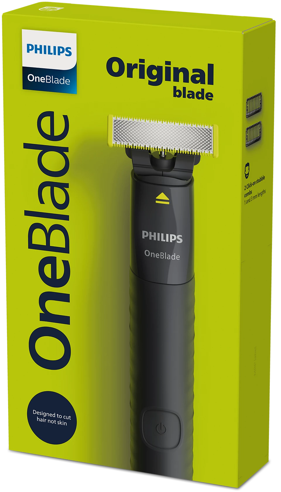 Philips One Blade Face Trimmer With 1 and 3 mm 2 Click On Stubble Combs, QP1424/10