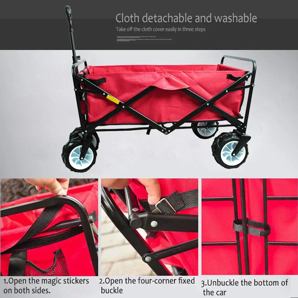 Portable Folding Wagon Cart - Ourdoor Camping Utility Cart