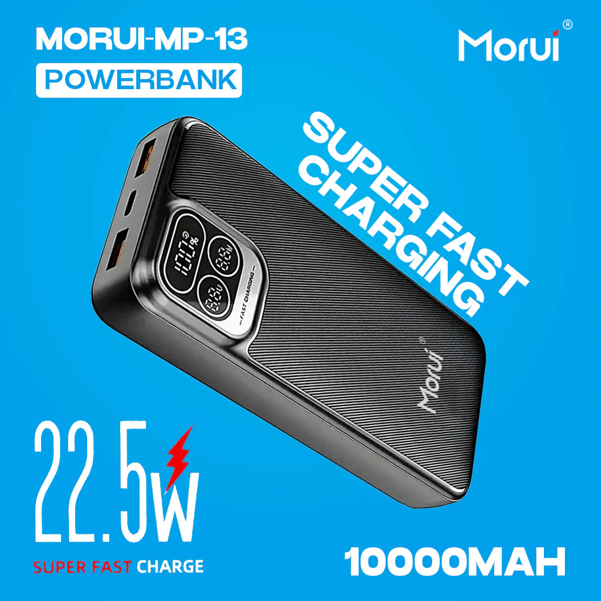 Morui Powerbank MP 13 Portable Power Bank 10000mAh With 22.5W Super Fast Charging